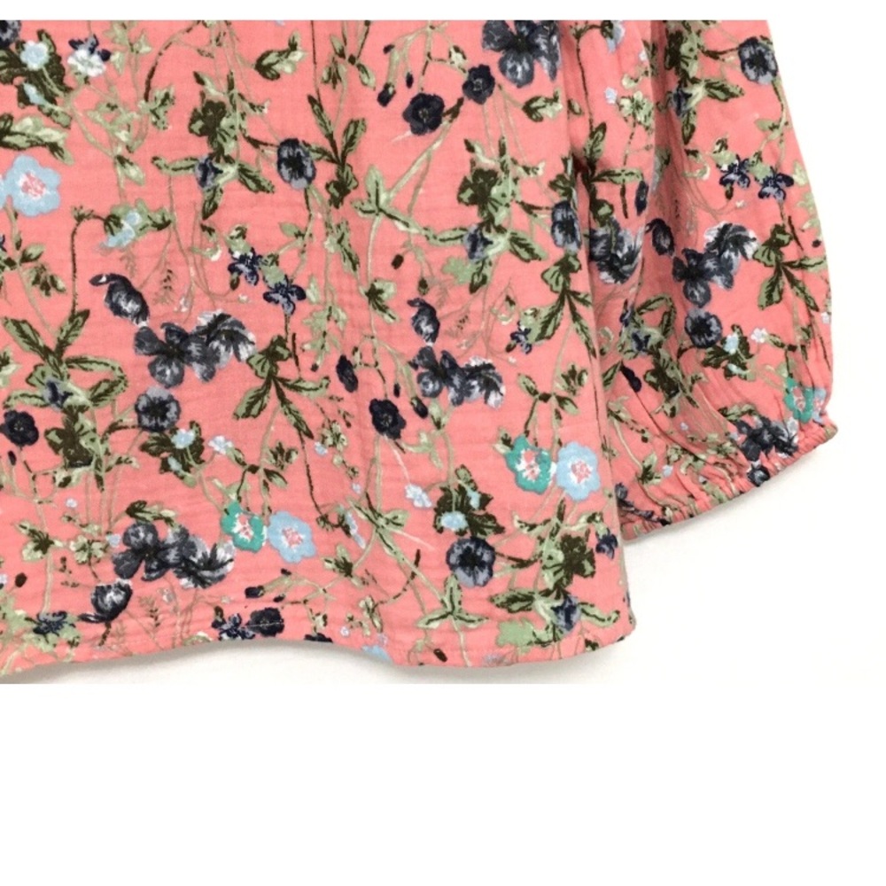 Style & Co Women's 3X Floral Salmon Split V-Neck Long Sleeve Pullover Blouse - Picture 4 of 9